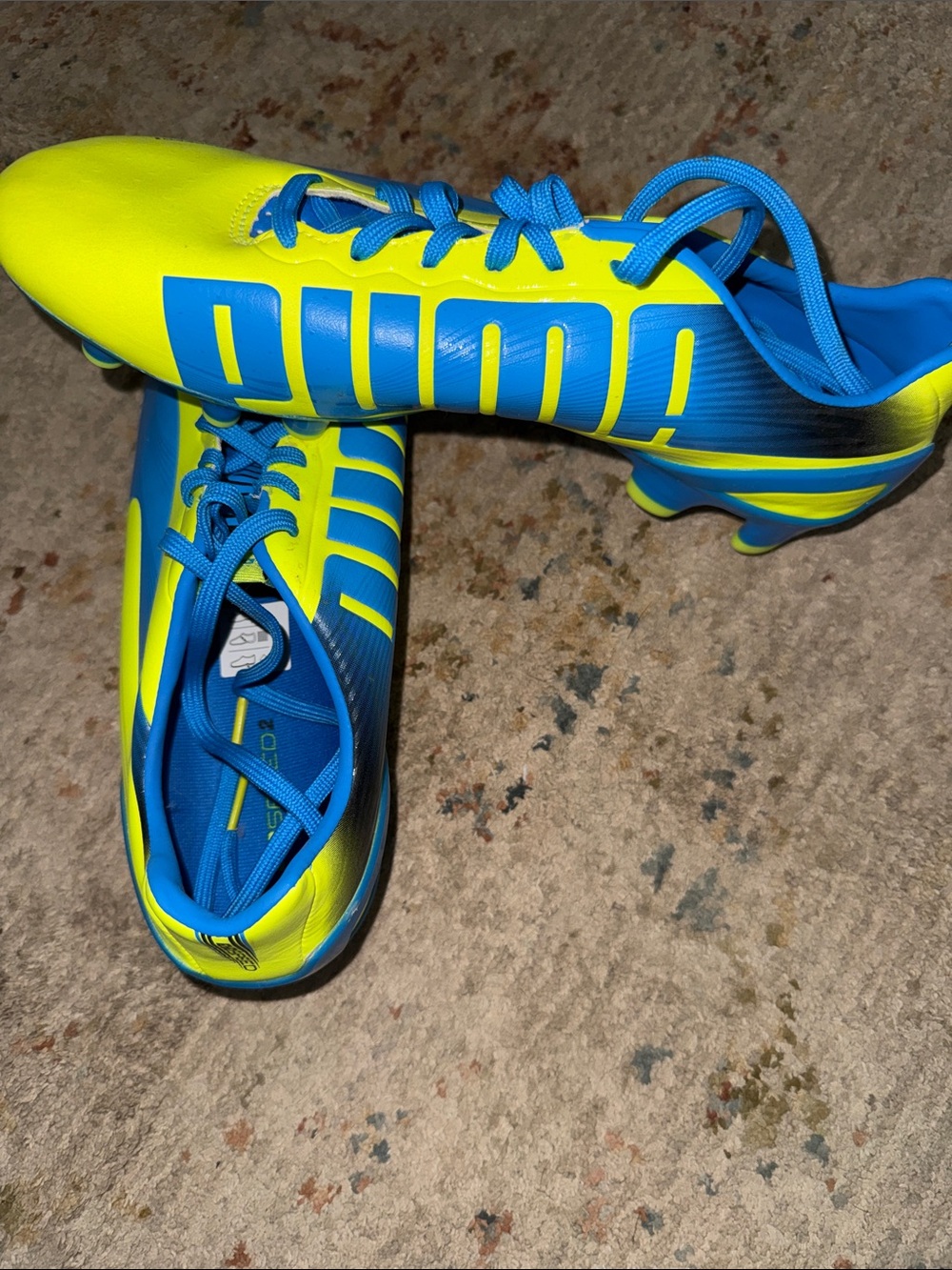 Puma Soccer Cleats - Neon Yellow and Blue